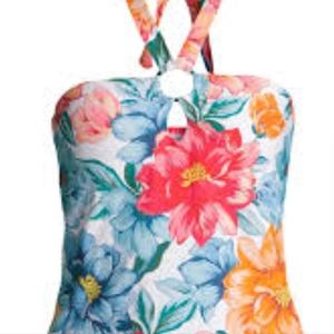 Time and Tru Women's Kanash Floral Tankini Large